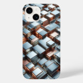 メタリック3Dブロックフォンケース - インダストリアルシルバー Case-Mate iPhoneケース (裏面)