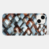 メタリック3Dブロックフォンケース - インダストリアルシルバー Case-Mate iPhoneケース (裏面 (横))