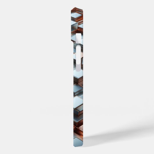 メタリック3Dブロックフォンケース - インダストリアルシルバー Case-Mate iPhoneケース (裏面 / 左)