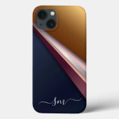 メタリック3Dモノグラム ピンクとゴールド Case-Mate iPhoneケース (裏面)