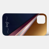 メタリック3Dモノグラム ピンクとゴールド Case-Mate iPhoneケース (裏面 (横))