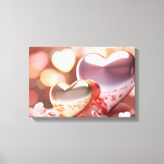 「メタリック」な輝きのゴールド、シルバー、ローズゴールド キャンバスプリント (正面)