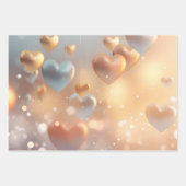 「メタリック」な輝き ゴールド、シルバー、ローズゴールド ラッピングペーパーシート (正面)