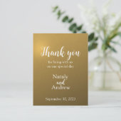 メタリック ゴールドのサンキュー カード (スタンド正面)