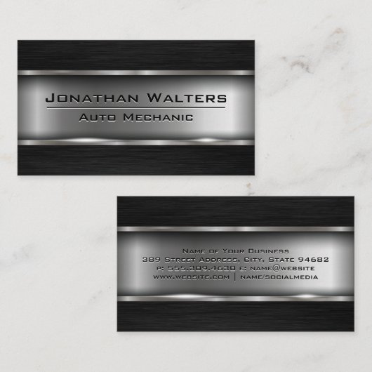 メタリック |ダークメタル 名刺 (正面/裏面)