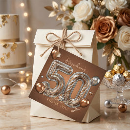 メタリック ブロンズ シルバー バルーン 50歳の誕生日 フェイバータグ