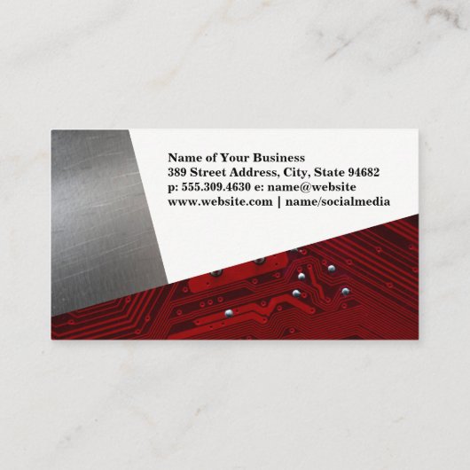 メタリック |マザーボード |幾何学的 名刺 (裏面)