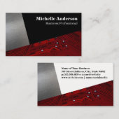 メタリック |マザーボード |幾何学的 名刺 (正面/裏面)