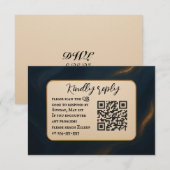 メタリック ミューズ QRコード ウェディング RSVP カード (正面/裏面)