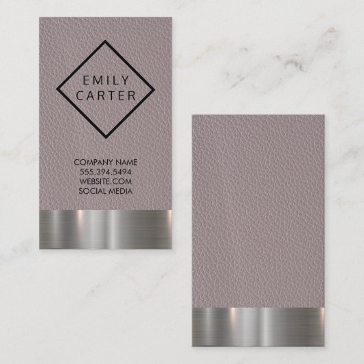 メタリック |レザー 名刺 (正面/裏面)