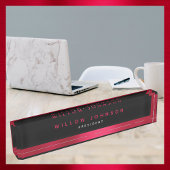 メタリック・レッド・クラスのエグゼクティブギフト デスクネームプレート