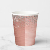 メタリック ローズゴールド シルバー グリッター モノグラム 紙コップ (右)