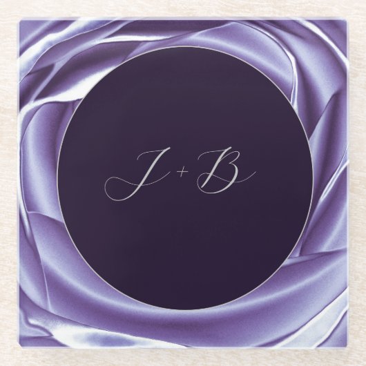 メタリック ローズ パープル スクエア コースター (正面)