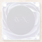 メタリック ローズ パープル スクエア コースター (裏面)