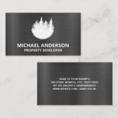 メタリック |丸鋸 |樹木 名刺 (正面/裏面)