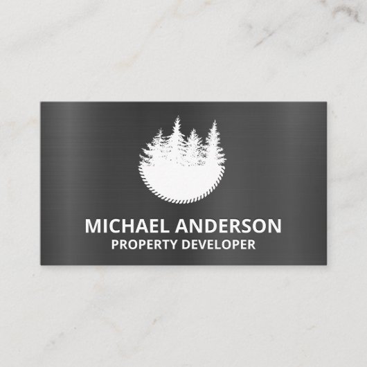 メタリック |丸鋸 |樹木 名刺 (正面)