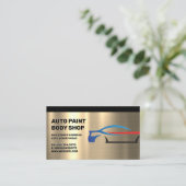 メタリック | 定型化された車のロゴ 名刺 (スタンド正面)