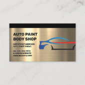 メタリック | 定型化された車のロゴ 名刺 (正面)