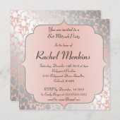 メタリッフォーマルクピーチフローラバルミツワー 招待状 (正面/裏面)