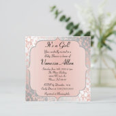 メタリッフォーマルクピーチフローラベビーシャワー 招待状 (スタンド正面)