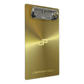 メタリッモダンク金ゴールドルックモエレガントノグラム ミニクリップボード (アングル)