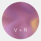 メタリモダンックグラデーションモノグラ結婚ムのシール ラウンドシール (正面)