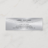 メタリモダンッフェイクク銀ステンレス鋼の外観 スキニー名刺 (裏面)