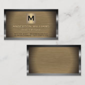 メタリ縁どックと背景 |モノグラム 名刺 (正面/裏面)