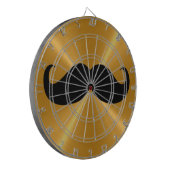 メタルおもしろい金ゴールド背景の黒い口ひげ ダーツボード (正面左)