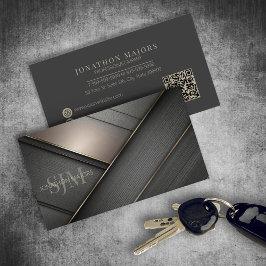 メタルおよび木目クロスハッチング灰色ID1041 名刺