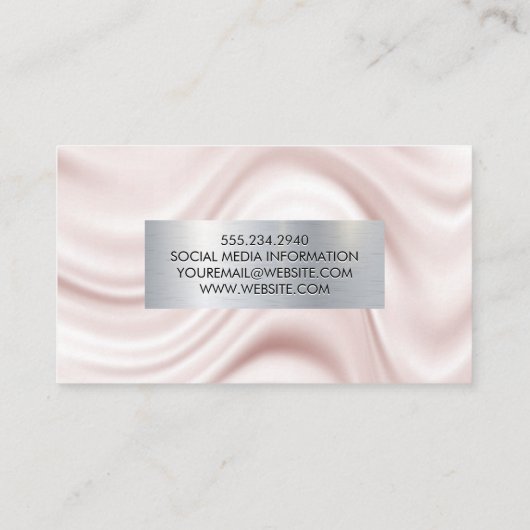 メタルのバナー |絹のカーテン生地 名刺 (裏面)