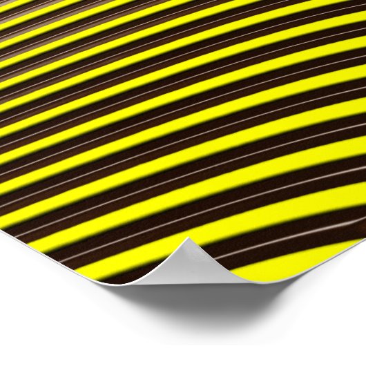 メタルの黄色の光学錯覚ウォールアートリッジ ポスター (角)