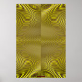 メタルの黄色の光学錯覚ウォールアートリッジ ポスター (正面)