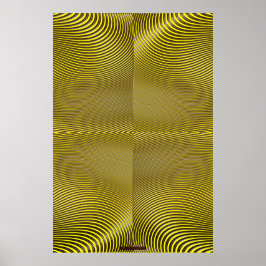 メタルの黄色の光学錯覚ウォールアートリッジ ポスター