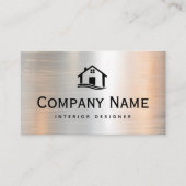 メタルはっきりしたインテリアデザイナのロゴの追加 名刺 (正面)