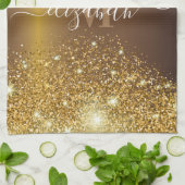 メタルアンドゴールデングリッター キッチンタオル (折り畳み)