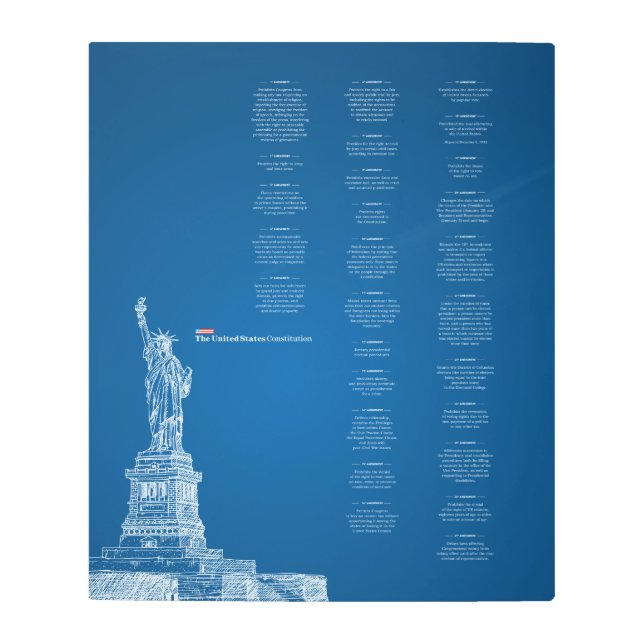 メタルアートウォールデコール米国憲法自由州 メタルプリント (正面)