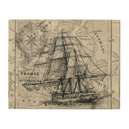 メタルアートヴィンテージセーリングスクーナー メタルプリント