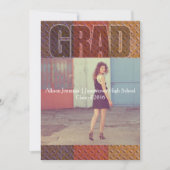 メタルアーバンフォト卒業パーティー招待状 招待状 (正面)