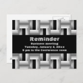 メタルウィーブビジネスミーティングのリマインダー ポストカード (正面/裏面)