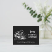 メタルウェルダー、ファブリケータ、コントラクトブラック&ホワイト 名刺 (スタンド正面)