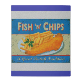 メタルウォールアートイングリッシュフィッシュアンドチップス メタルプリント
