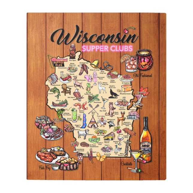 メタルウォールアートウィスコンシン夕食クラブ メタルプリント (正面)