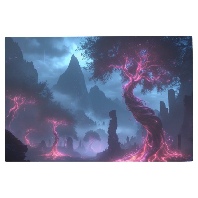 メタルウォールアートエテリアールルミネッセンスの森 メタルプリント (正面)