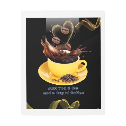 メタルウォールアート「あなただけの私とコーヒーのカップ」 メタルプリント (正面)