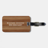 メタルウッドルックモノグラモダンムパーソナライズされた ラゲッジタグ (裏面横)