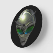 メタルエイリアンヘッド02壁時計 ラウンド壁時計 (傾斜)
