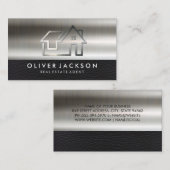 メタルエステ実在ートホームアイコン | レザーメタリック 名刺 (正面/裏面)