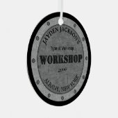 メタルエフェクトショップワークショップマンケーブを流す メタルオーナメント (正面右)