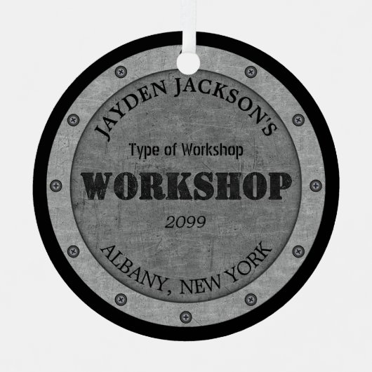 メタルエフェクトショップワークショップマンケーブを流す メタルオーナメント (正面)